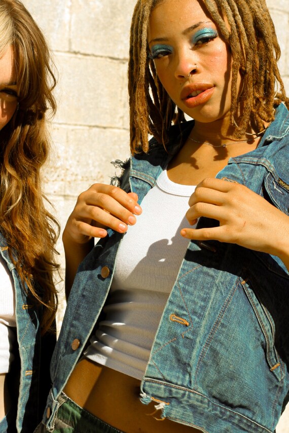 1970s Medium WRANGLER Denim Vest – Vintage 70s Pu… - image 6