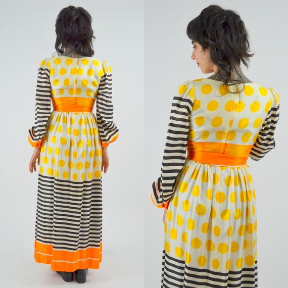 1960s Polka Dot Maxi Dress - XS - image 4