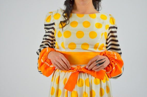 1960s Polka Dot Maxi Dress - XS - image 6