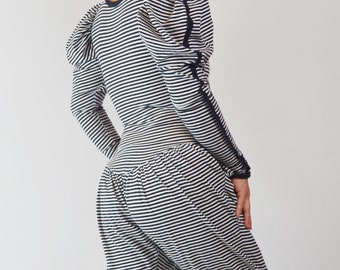 BETSEY JOHNSON vintageショートパンツ Small - 1980s BETSEY JOHNSON PUNK Label Stripe Jumpsuit