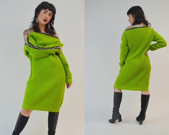 1980s BETSEY JOHNSON Sweater Dress Vintage 80s Pun
