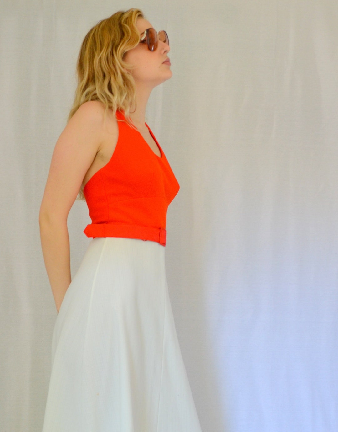 Orange And White Sundress Vibrant Hanifa One Shoulder Orange And White Dress Orange And White Sundress Vibrant Hanifa One Shoulder Orange And White Dress