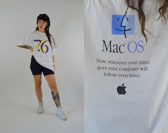 ほぼデッドストック 90s USA製 Apple Print T-Shirt S