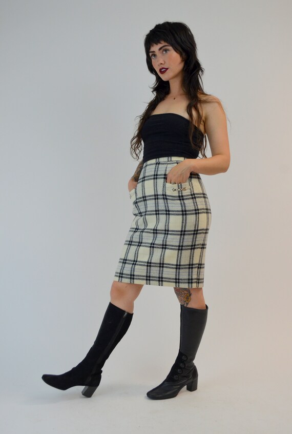 XS 1990s COURREGES Mini Skirt Vintage HIgh Waiste… - image 3