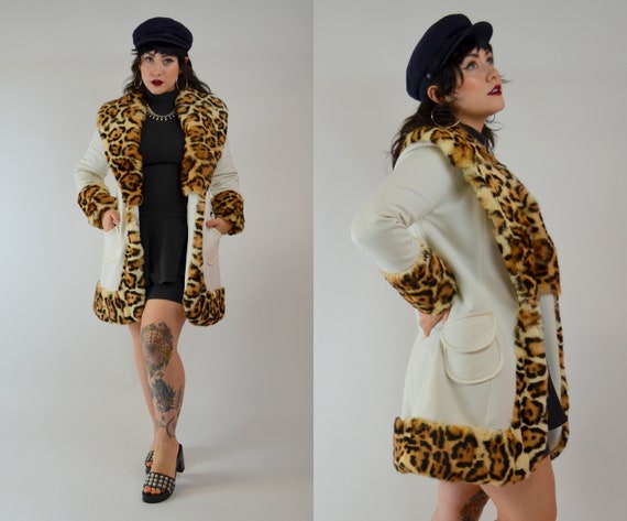 1970s LILLI ANN White Leopard Fur Coat - Small - image 9