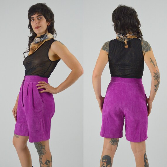 1980s Pink Suede Shorts - 25 Waist - image 2