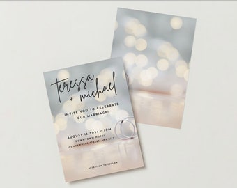 Invitación de boda de Rings & Bubbles - Descarga digital o impresión bajo demanda