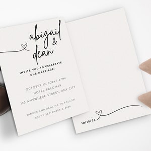 Pacote de casamento sofisticado - editável, salve a data, convide, cartão de resposta, download digital de agradecimento ou impressão sob demanda
