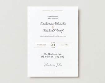 Paquete de bodas minimalista: descarga digital o impresión bajo demanda