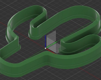 3D Printable Curvy Cactus Cookie Cutter – Approx. 130mm/5 in tall | STL File