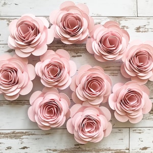 Pink Paper Flowers, Loose Flowers, Rolled Paper Flowers, Pink Party Decorations, Wedding Table Decor, Bridal Shower Party, Summer Wedding