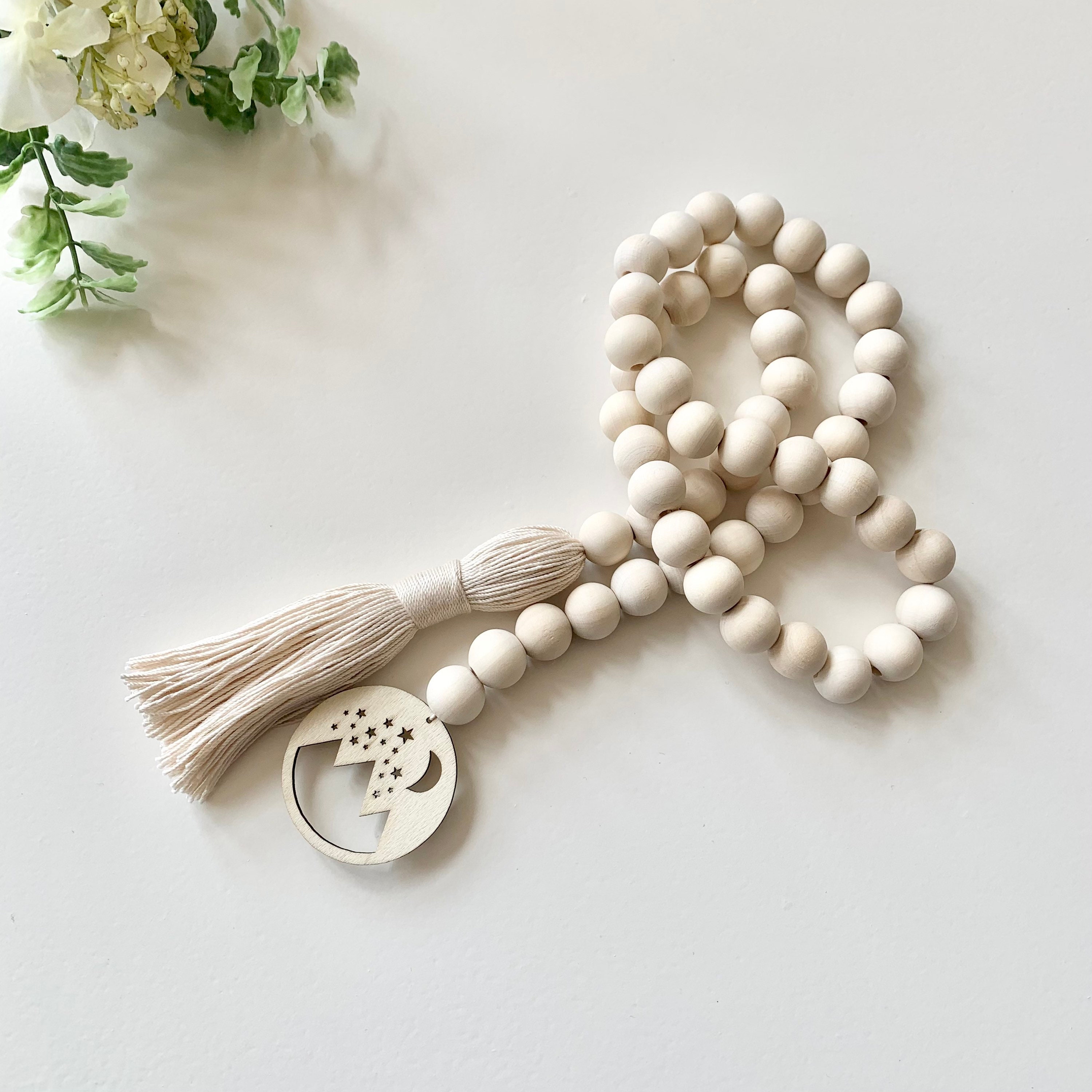 Guirnalda de cuentas de madera decoración de la montaña de | Etsy