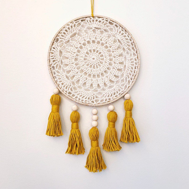 Dream Catcher Wall Hanging Boho Dream Catcher Mustard Wall Etsy