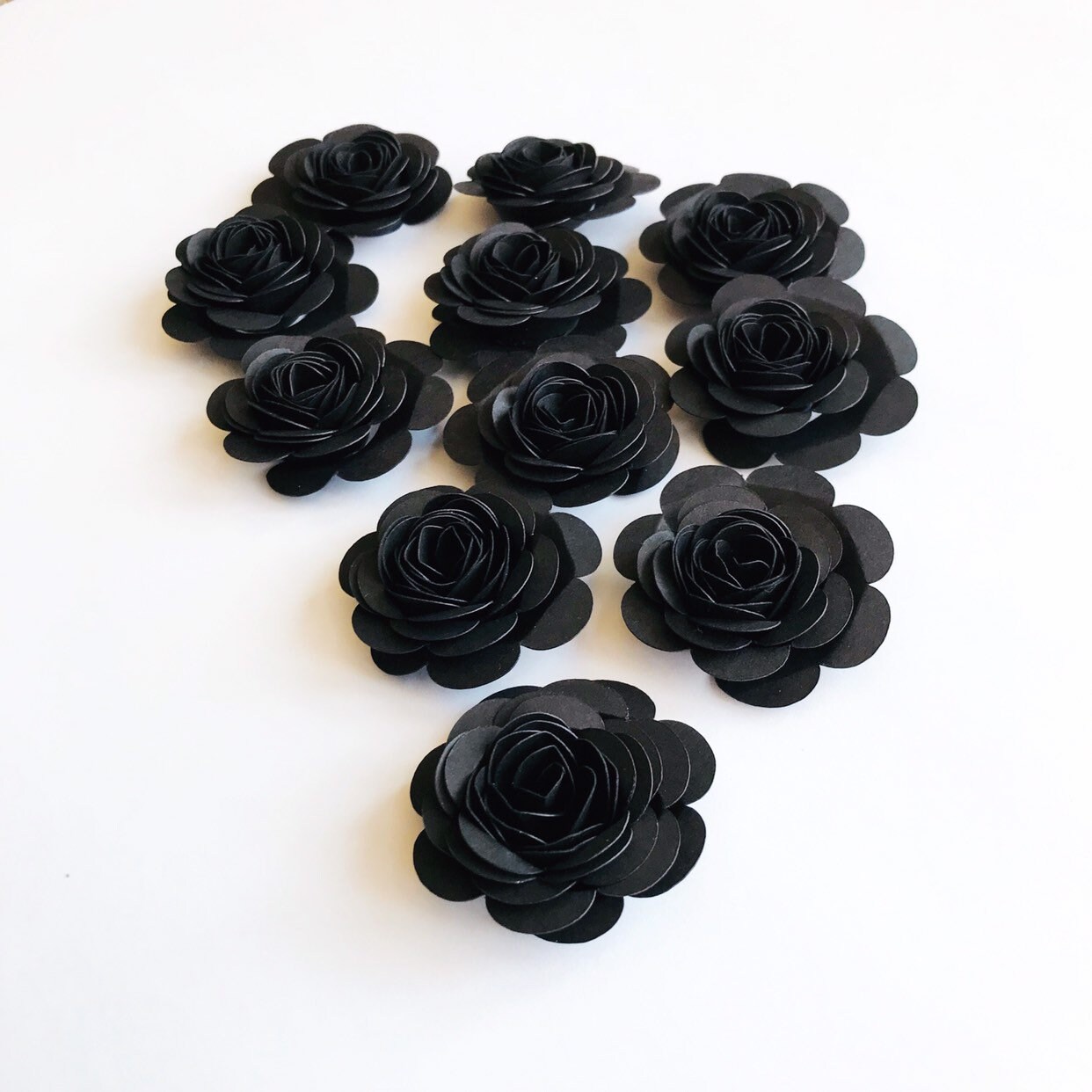 Black Paper Flowers Halloween Party Halloween Wedding Etsy