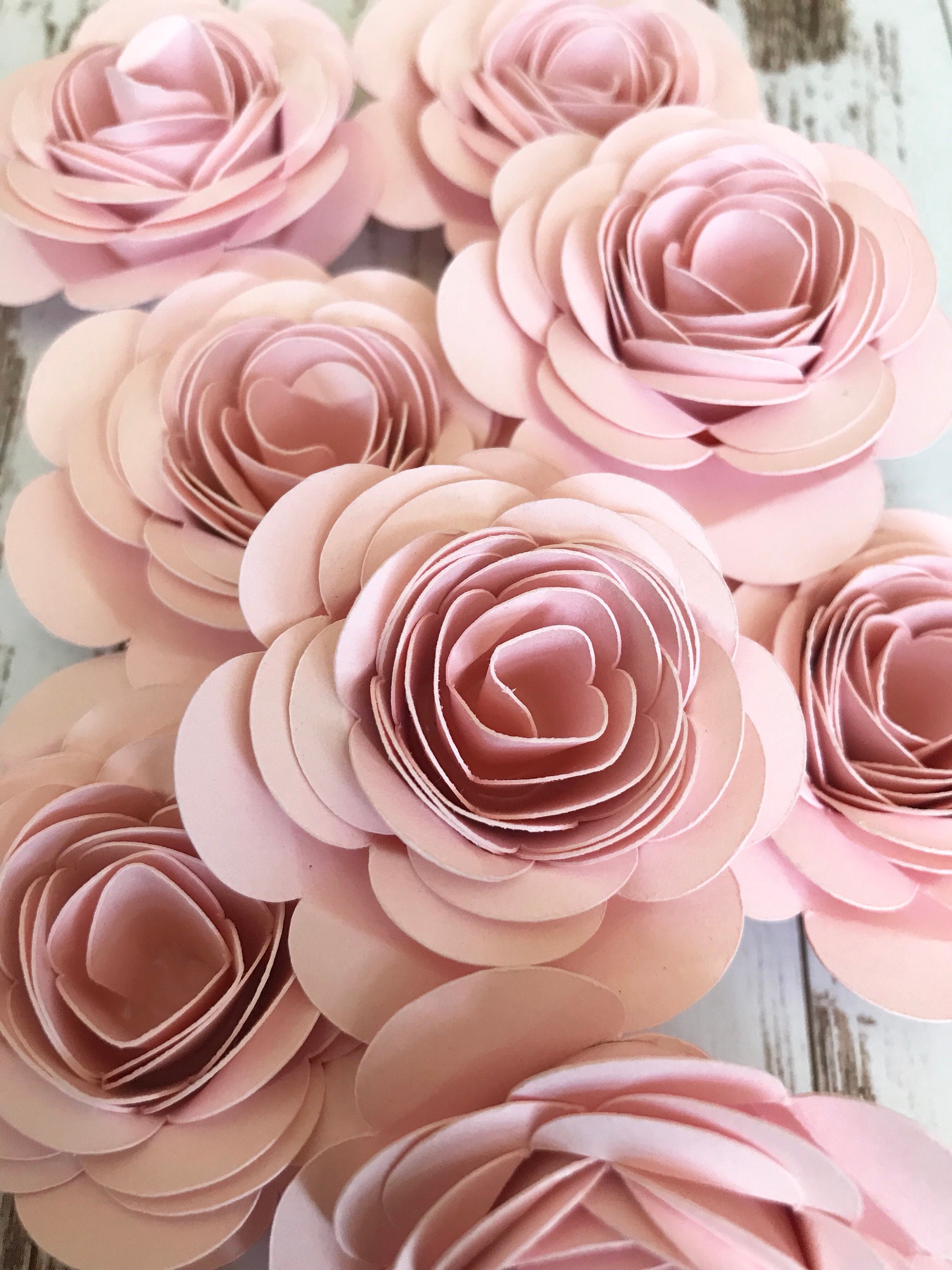 Pink Paper Flowers Loose Flowers Rolled Paper Flowers Pink Etsy Hong Kong