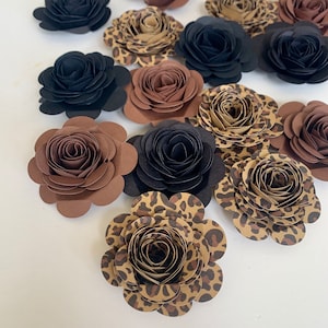 Leopard Party Decor, Paper Flowers, Leopard Print Party, Safari Birthday Party, Cheetah Party Decor, Leopard Bachelorette Party Decorations