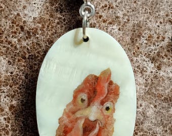 Little Red Hen Natural Shell Pendant