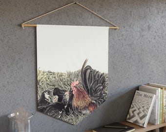Country Wall Art | Farmhouse Chicken Wall Hanging | Cottagecore