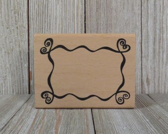 Heart Frame Stamp / Stempelen / Papercraft / Craft Supplies / Rechthoek Frame Stamp / Bruiloft / Verjaardag / Valentine's / Heart Corners