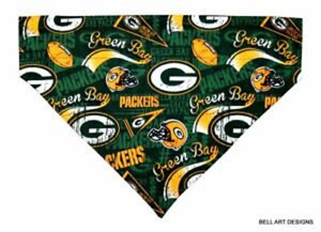 Green Bay Packers Over the Collar Dog Bandana // Packers Reversible Dog