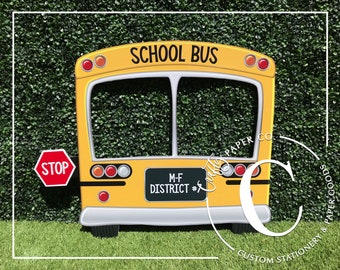 School Bus photo booth frame | Back to School photo booth prop | School Bus photo booth | Bus selfie frame | School backdrop | Digital File