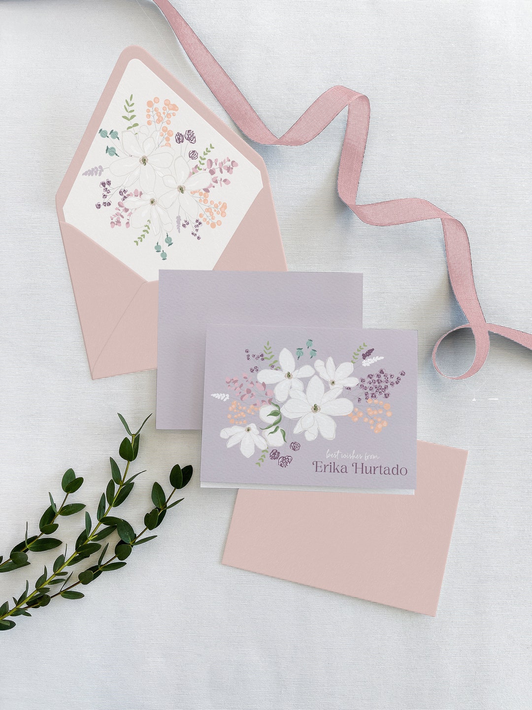 Sweet Spring Custom Folded Notecards | Floral Notecards Set | Spring ...