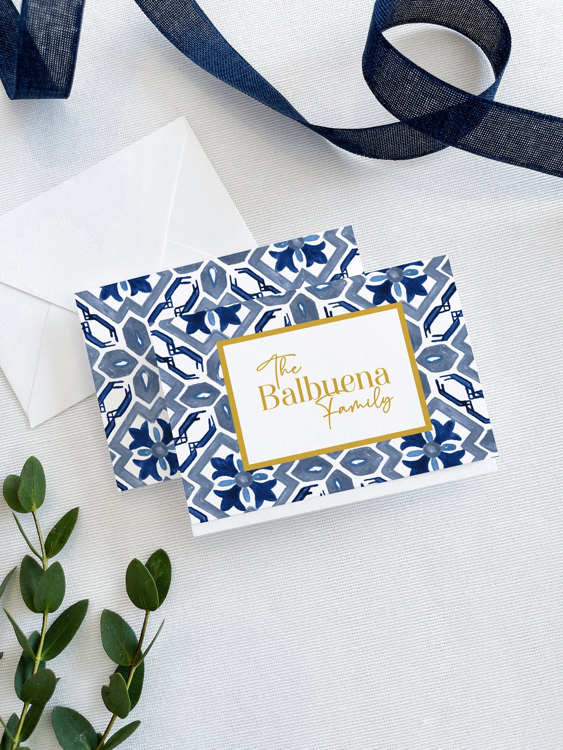 Personalized Folded Enclosure Cards Spanish Tile Enclosure Etsy