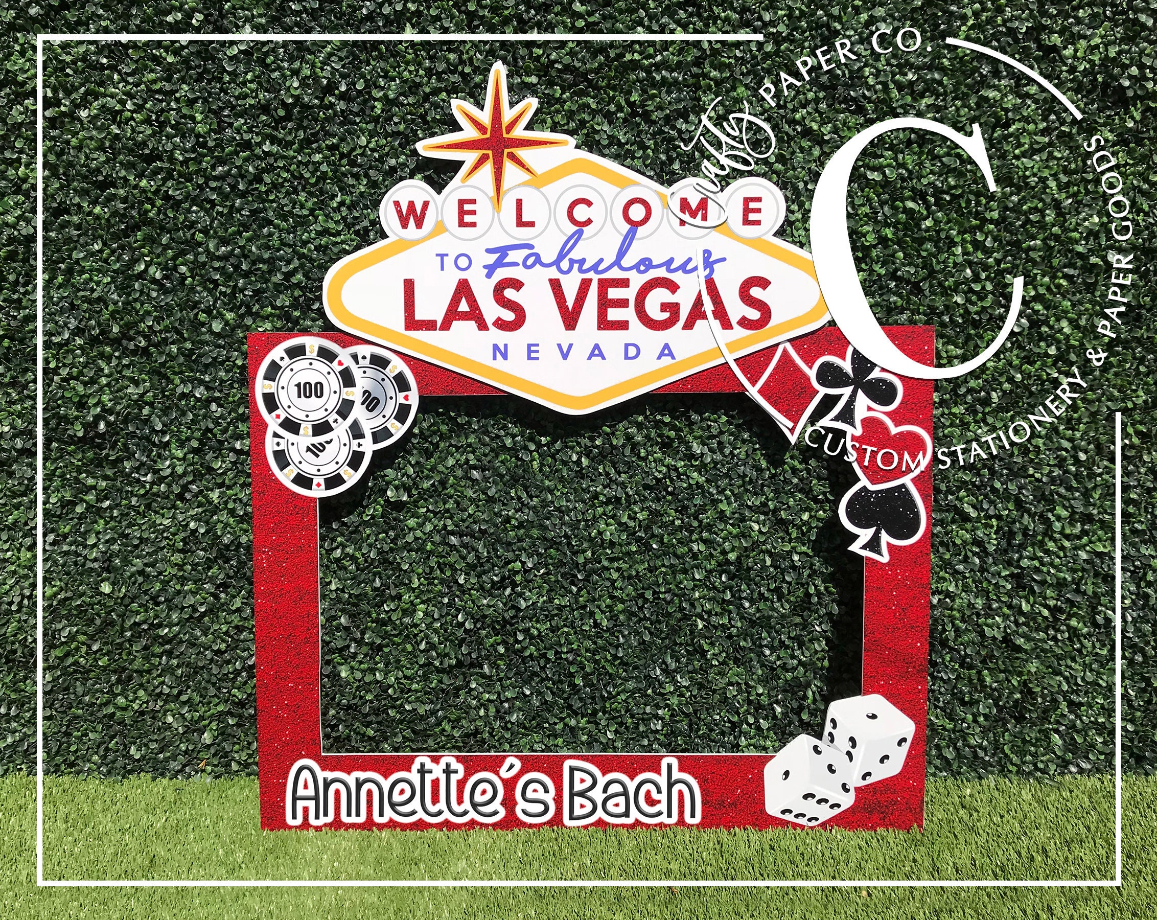 Vegas Photo Booth Frame Casino Photo Booth Prop Viva Las Etsy