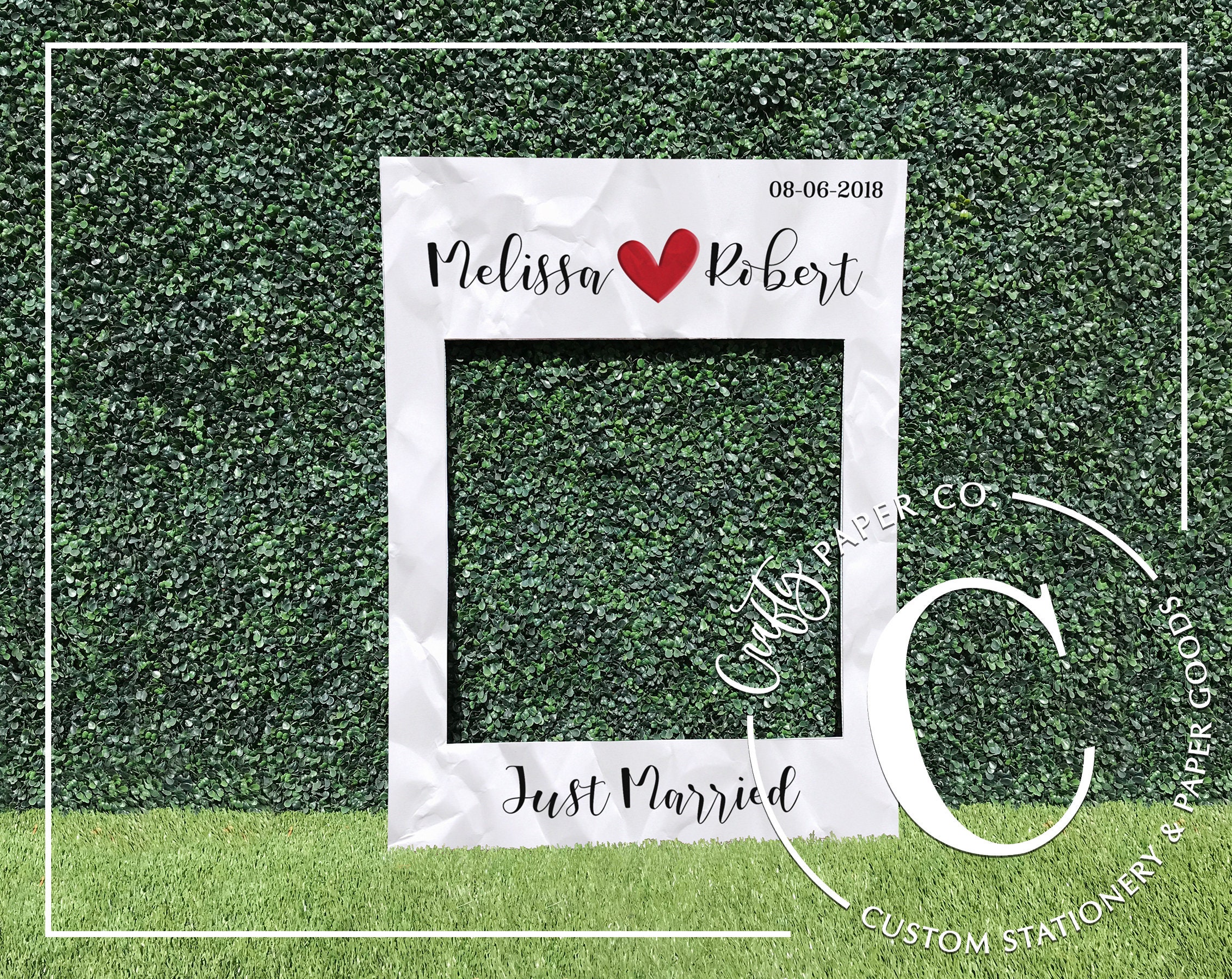 Instant Picture Photo Booth Frame Just Married Photo Booth Etsy