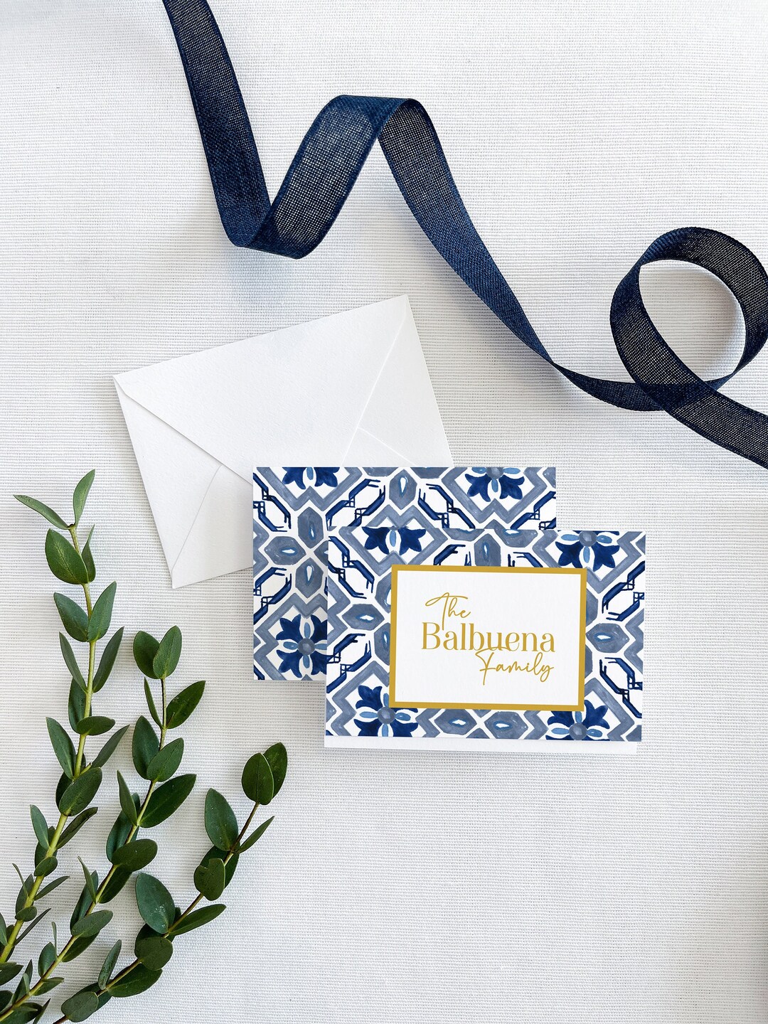 Personalized Folded Enclosure Cards Spanish Tile Enclosure Etsy