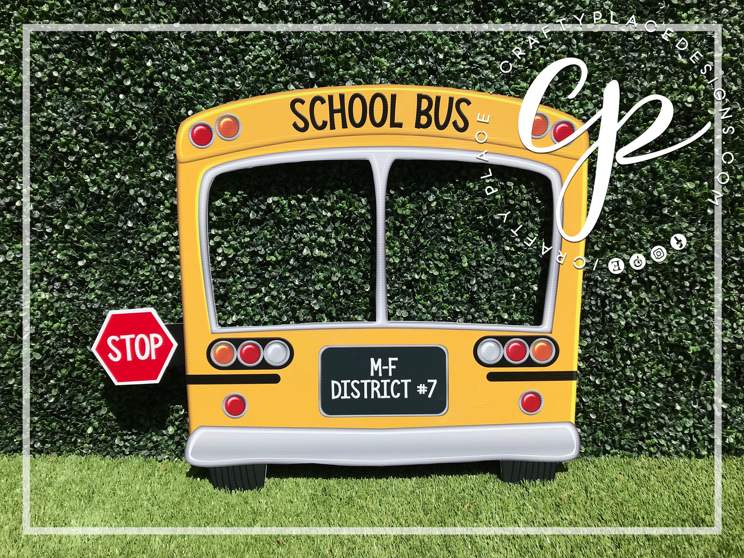 School Bus Photo Booth Frame Back To Prop 50