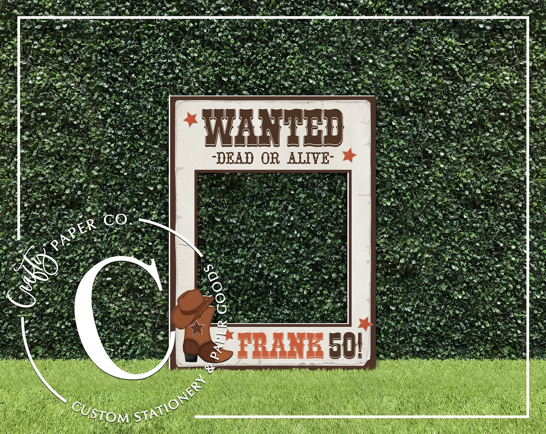 Wanted Photo Booth Frame Wild West Photo Booth Prop Etsy