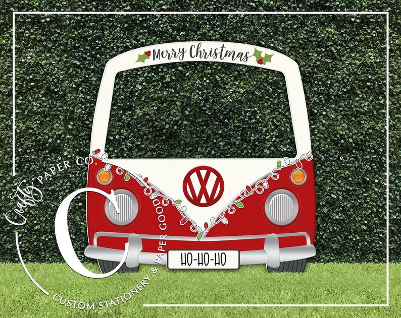 Christmas VW Bus photo booth frame Holiday VW Bus Etsy