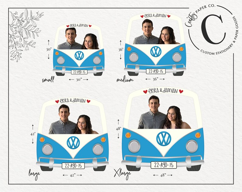 Car photo booth frame VW Bus photo booth prop Wedding Etsy
