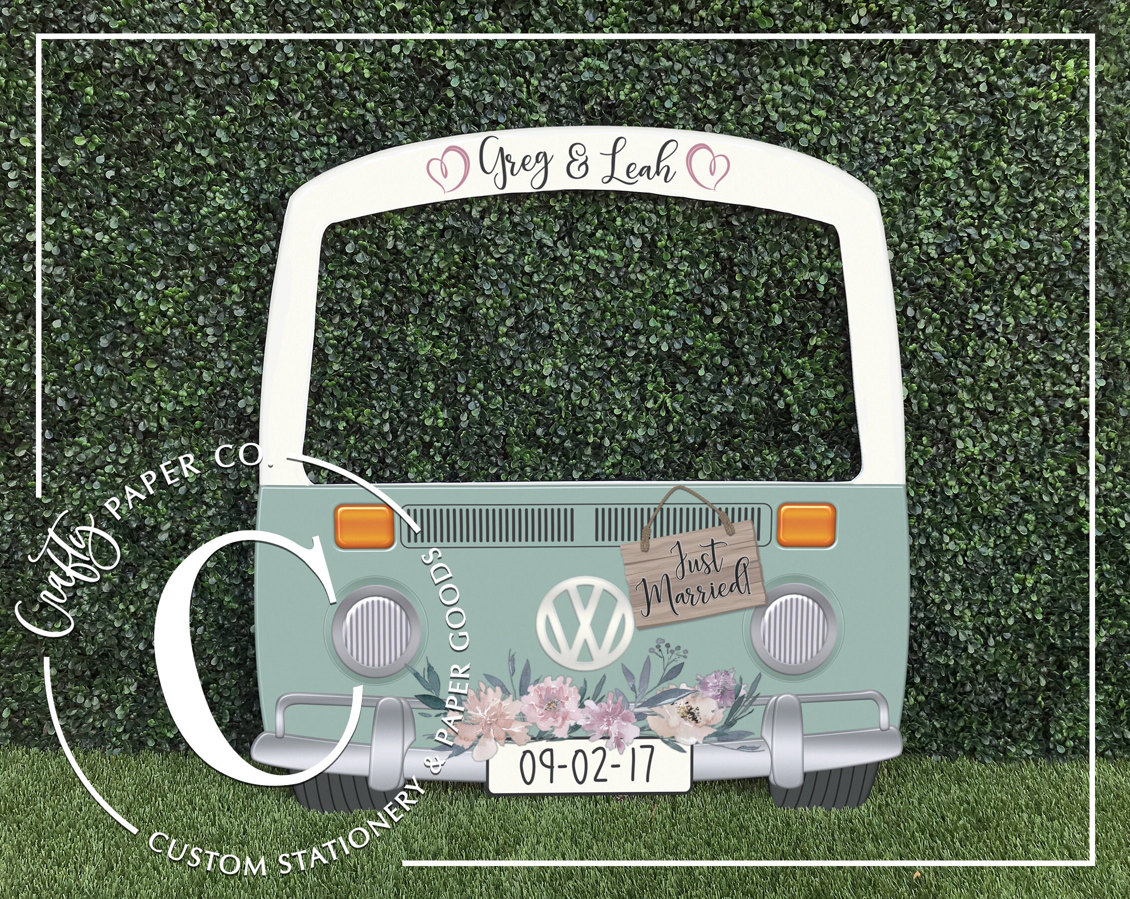 VW Bus photo booth frame Car photo booth prop Wedding Etsy