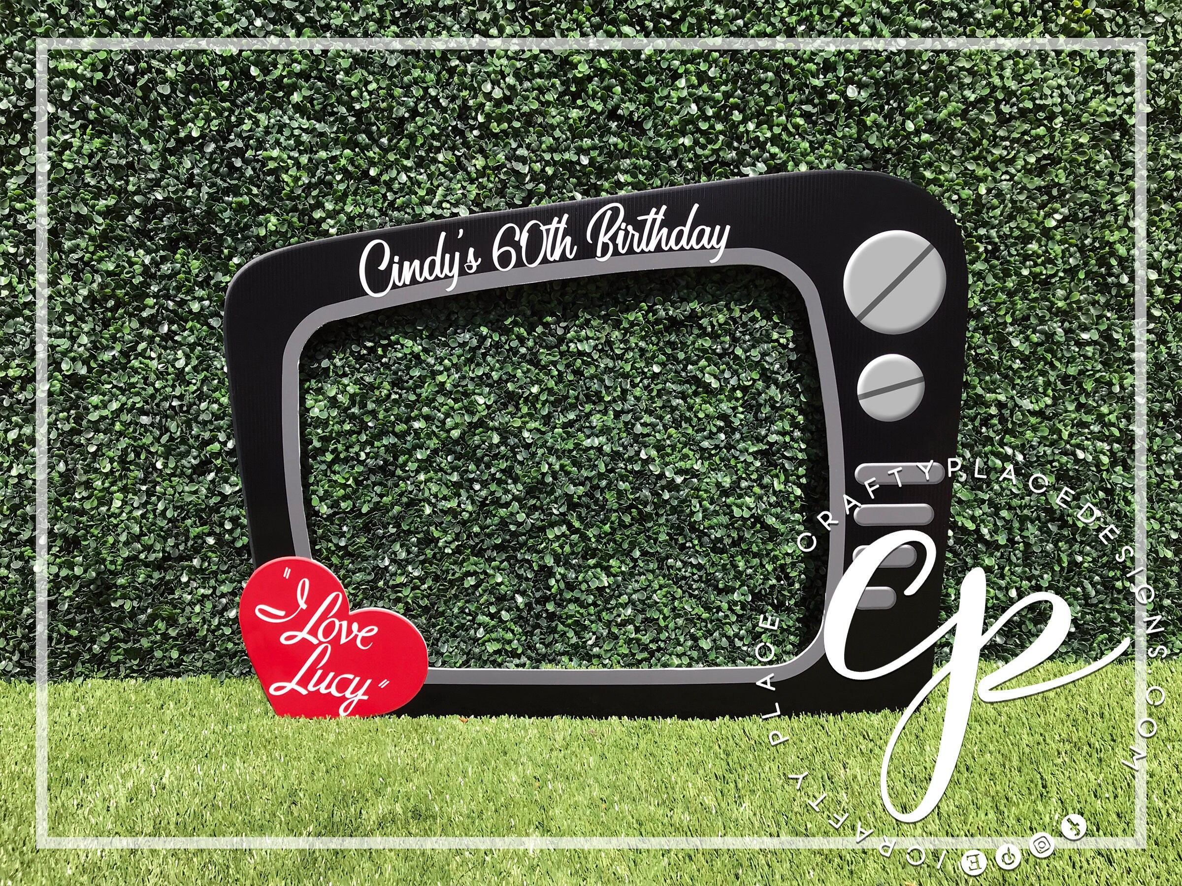 I love Lucy photo booth frame Retro TV photo booth prop Etsy
