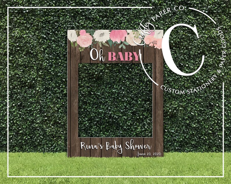 Baby Shower Photo Booth Frame Floral Photo Prop Bridal Etsy