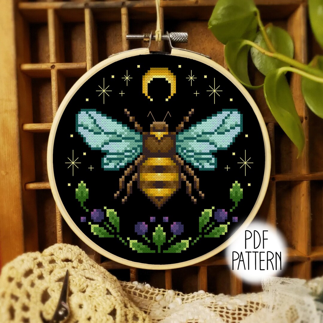 Honey Bee 6" Cross Stitch Pattern PDF DOWNLOAD Witchy Nature ...