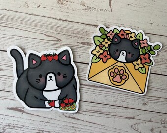 Rosie’s Strawberries and Rosie’s Happy Mail Waterproof Vinyl Cat Stickers