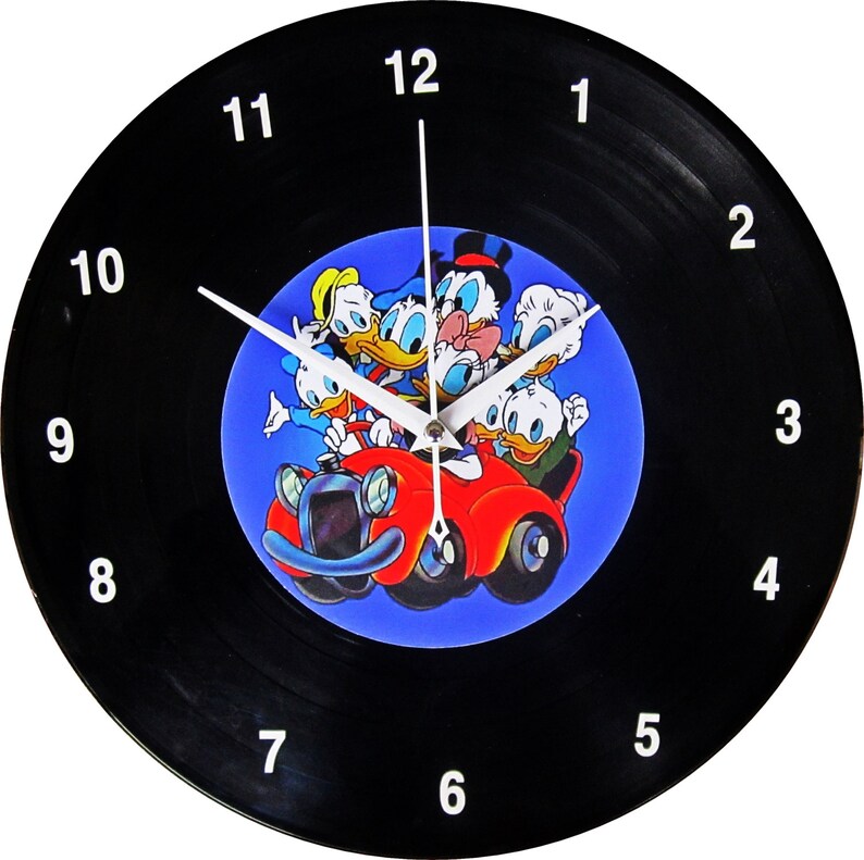 Handmade Vinyl Record Wall Clock Donald Duck Art Home Decor Best Friends Birthday Gift For Her Him Kids