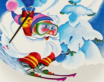 Frohe Neujahr Karte, Vintage sowjetische N-Postkarte, 1989, Illustrator I. Pilishenko, Frohe Weihnachten Druck, Weihnachtsmann, Ded Moroz Bild