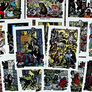 Lot de 16 cartes postales de contes de fées, cartes postales vintage pour enfants, 1988, illustrateur Georgy Malakov, cadeau pour les amoureux des imprimés de contes de fées