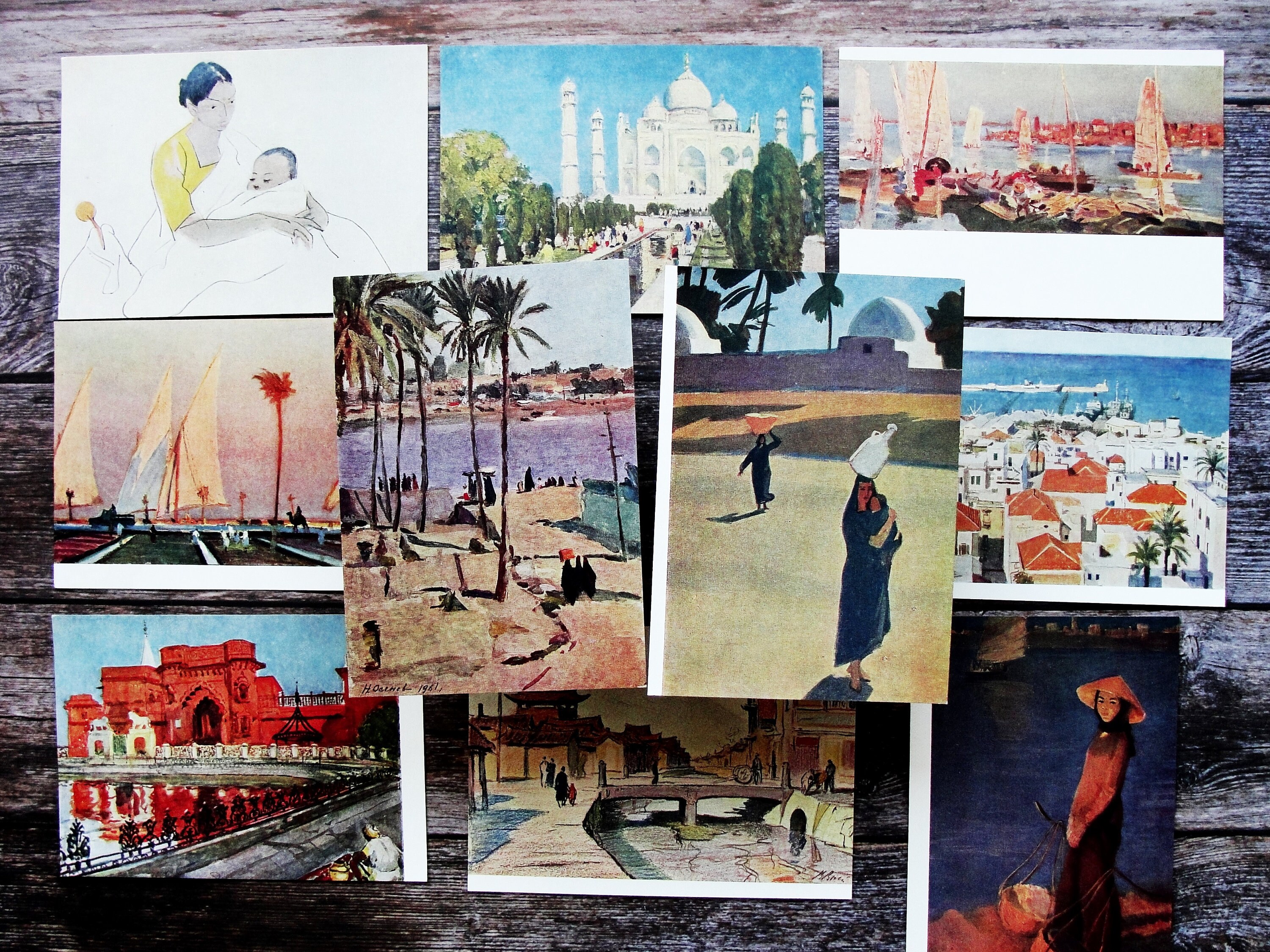 Vintage Travel Postcards Asia