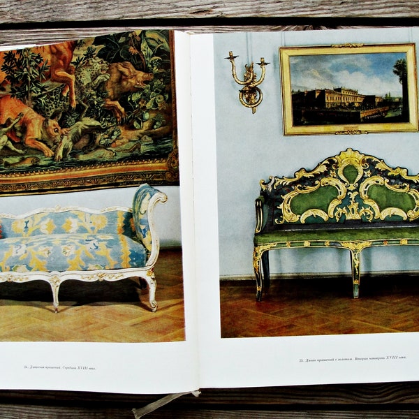 Meubles russes dans la collection de l’Ermitage, livre d’art vintage, 1973, vieil intérieur russe, fauteuil, chaise, table, arts décoratifs