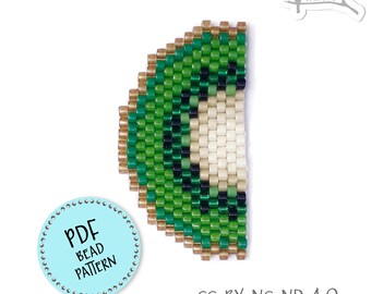 PDF-Muster, Kiwi frucht scheibe, Peyote/Brick stitch perlenohrringe.