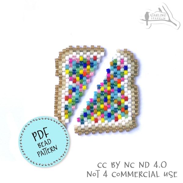 PDF Pattern, Fairybread, Peyote/Brick stitch seed bead earrings.