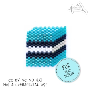 PDF Pattern, Blue Licorice Allsorts, Peyote/Brick stitch seed bead earrings.