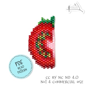 PDF Pattern, Cherry Tomato Peyote/Brick stitch seed bead earrings.