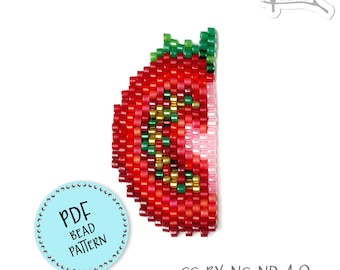 PDF Pattern, Cherry Tomato Peyote/Brick stitch seed bead earrings.