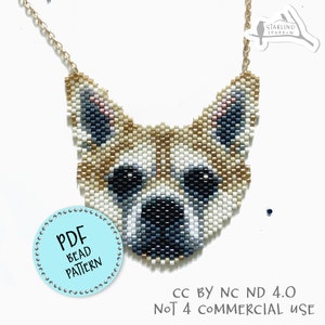 PDF Pattern, Pomchi, Peyote/Brick stitch seed bead pendant/brooch.